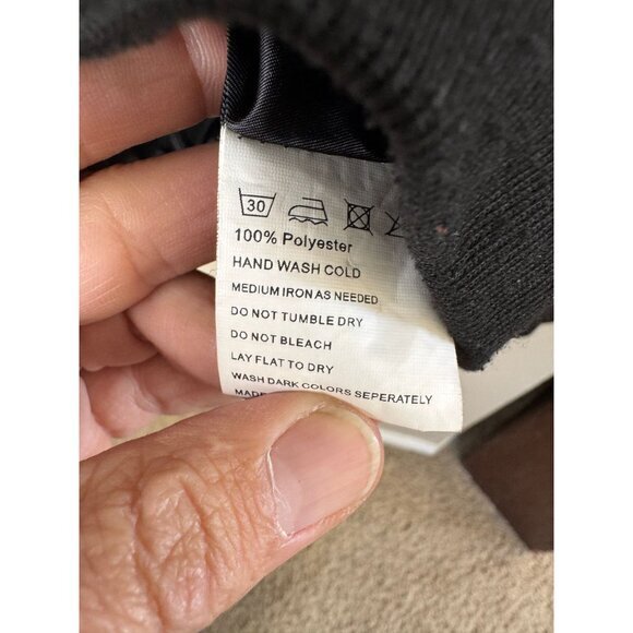 Zeagoo‎ Women's Black Bomber Jacket size large long sleeve zip up polyester - Picture 4 of 6